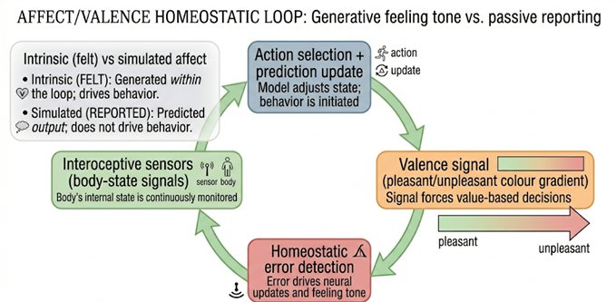 Affect/Valence Homeostatic Loop. Intrinsic (felt) affect is generated within the loop and drives beh