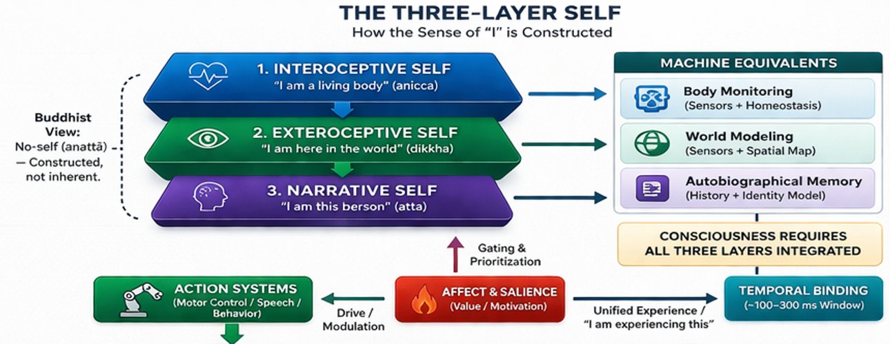 The Three-Layer Self. The interoceptive self (body), exteroceptive self (world), and narrative self 