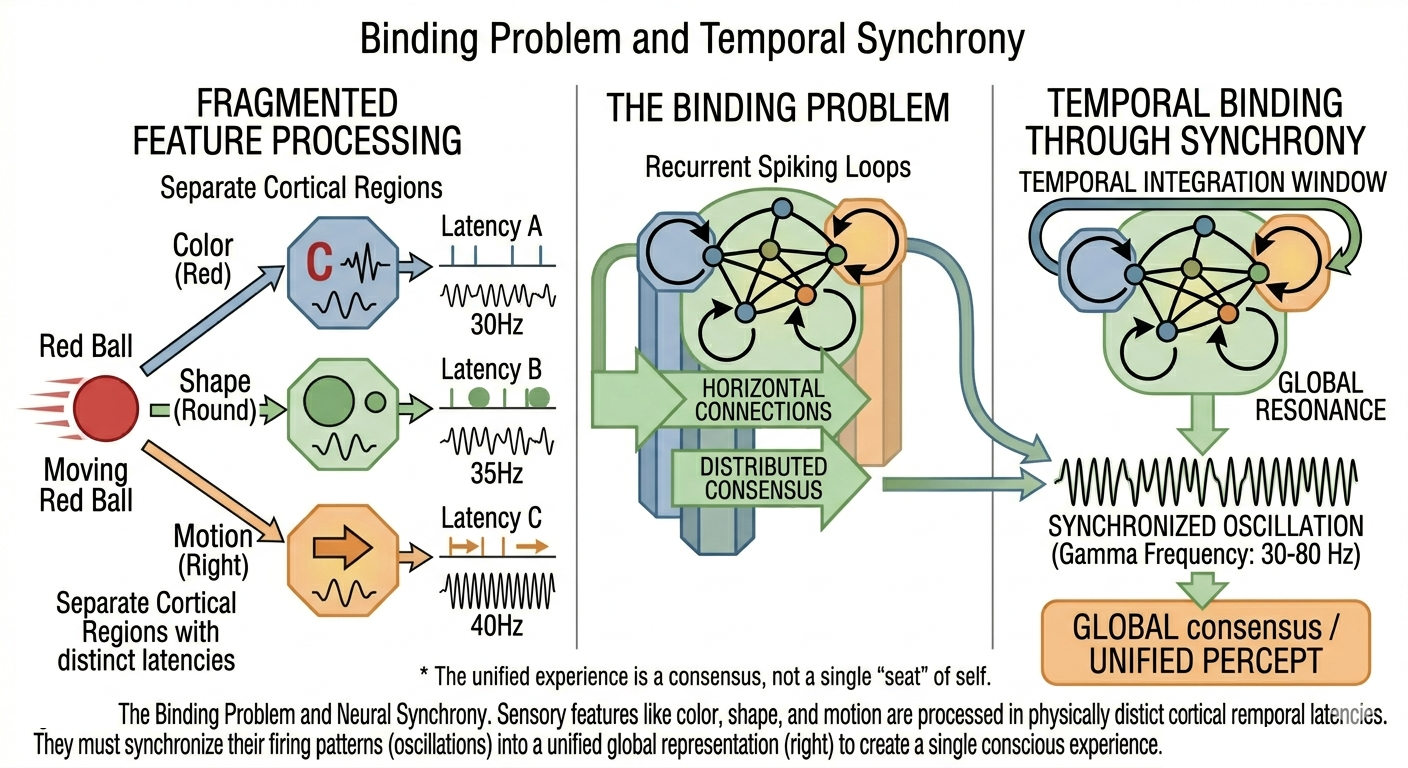 Sensory features like color, shape, and motion are processed in physically distinct regions of the b